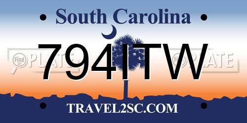 794ITW South Carolina License Plate