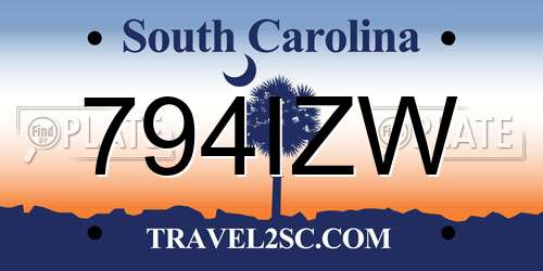 794IZW South Carolina License Plate