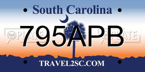 795APB South Carolina License Plate