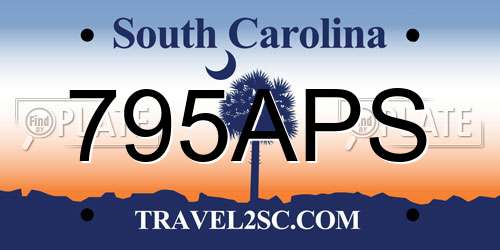 795APS South Carolina License Plate