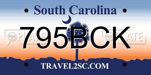 795BCK South Carolina License Plate