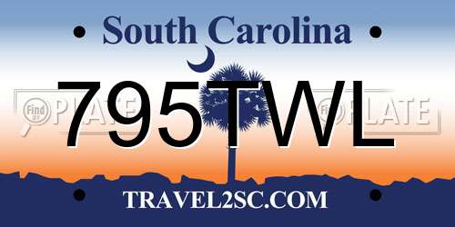 795TWL South Carolina License Plate
