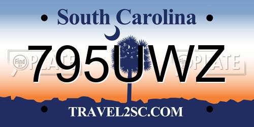 795UWZ South Carolina License Plate