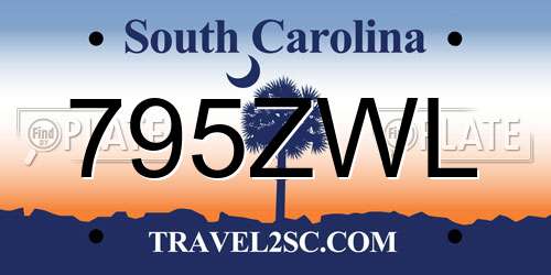 795ZWL South Carolina License Plate