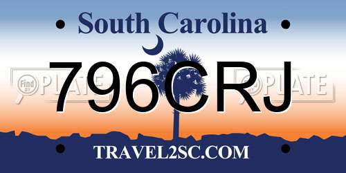 796CRJ South Carolina License Plate