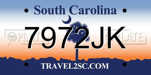 7972JK South Carolina License Plate