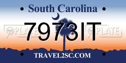 7973IT South Carolina License Plate