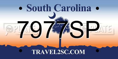 7977SP South Carolina License Plate