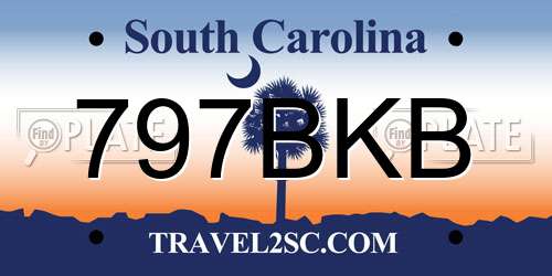 797BKB South Carolina License Plate