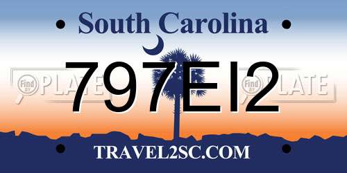 797EI2 South Carolina License Plate
