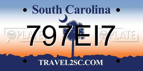 797EI7 South Carolina License Plate