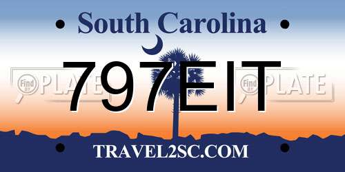 797EIT South Carolina License Plate