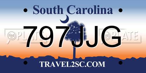 797JJG South Carolina License Plate