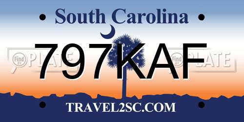 797KAF South Carolina License Plate