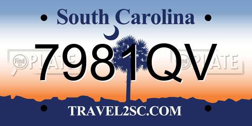 7981QV South Carolina License Plate