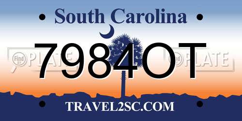 7984OT South Carolina License Plate