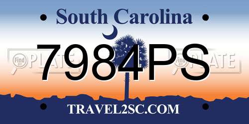 7984PS South Carolina License Plate