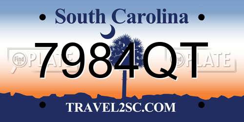 7984QT South Carolina License Plate