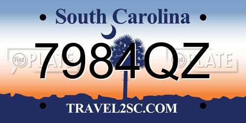 7984QZ South Carolina License Plate