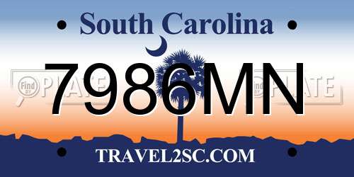 7986MN South Carolina License Plate