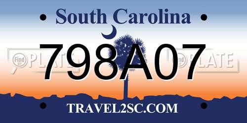 798A07 South Carolina License Plate