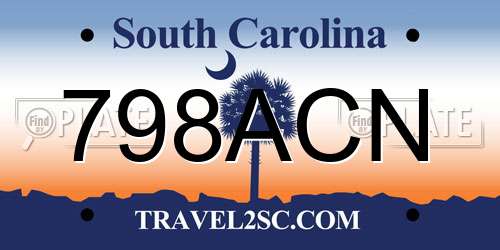 798ACN South Carolina License Plate
