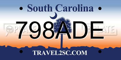 798ADE South Carolina License Plate