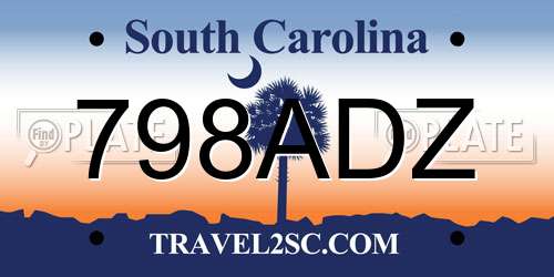 798ADZ South Carolina License Plate