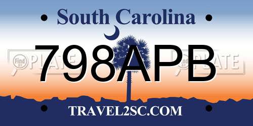 798APB South Carolina License Plate