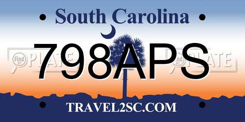 798APS South Carolina License Plate