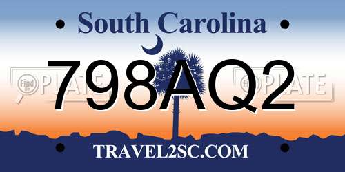 798AQ2 South Carolina License Plate