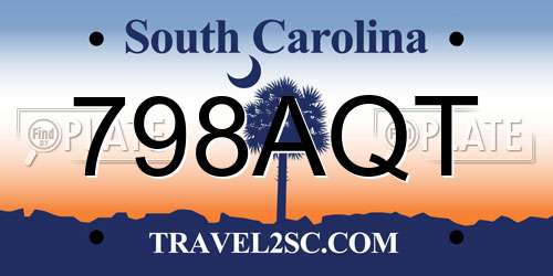 798AQT South Carolina License Plate
