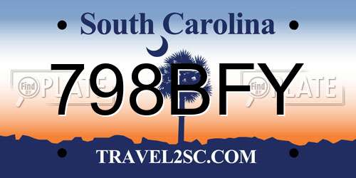 798BFY South Carolina License Plate