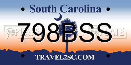 798BSS South Carolina License Plate