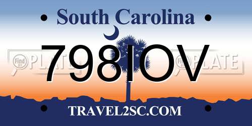 798IOV South Carolina License Plate