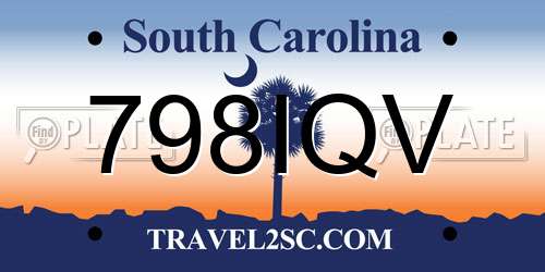 798IQV South Carolina License Plate