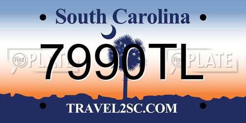 7990TL South Carolina License Plate