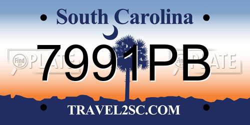 7991PB South Carolina License Plate
