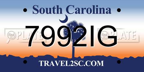 7992IG South Carolina License Plate