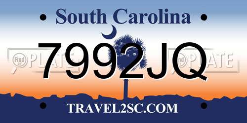 7992JQ South Carolina License Plate