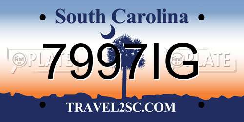 7997IG South Carolina License Plate