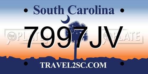 7997JV South Carolina License Plate