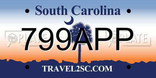 799APP South Carolina License Plate