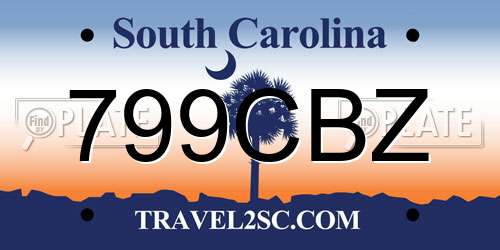 799CBZ South Carolina License Plate