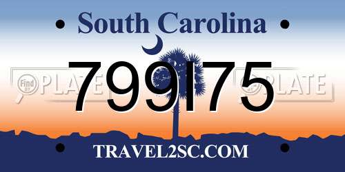 799I75 South Carolina License Plate