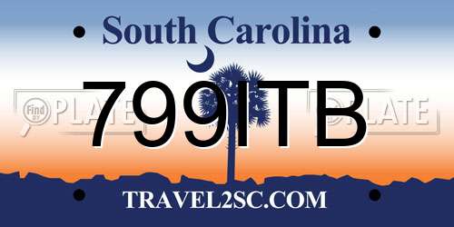799ITB South Carolina License Plate