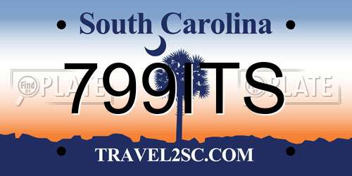 799ITS South Carolina License Plate