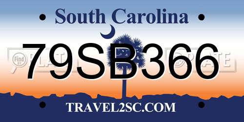 79SB366 South Carolina License Plate