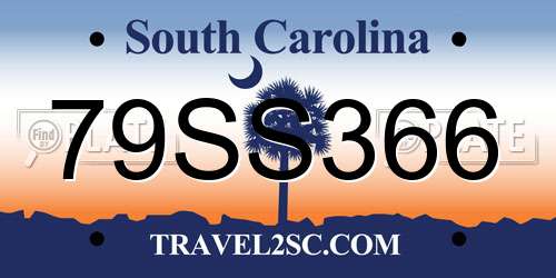 79SS366 South Carolina License Plate