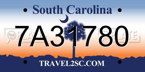 7A31780 South Carolina License Plate